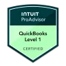 Intuit ProAdvisor QuickBooks Level 1 certified