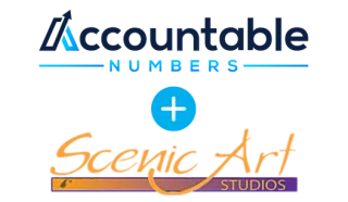 Accountable Numbers and Scenic Art Studios logos